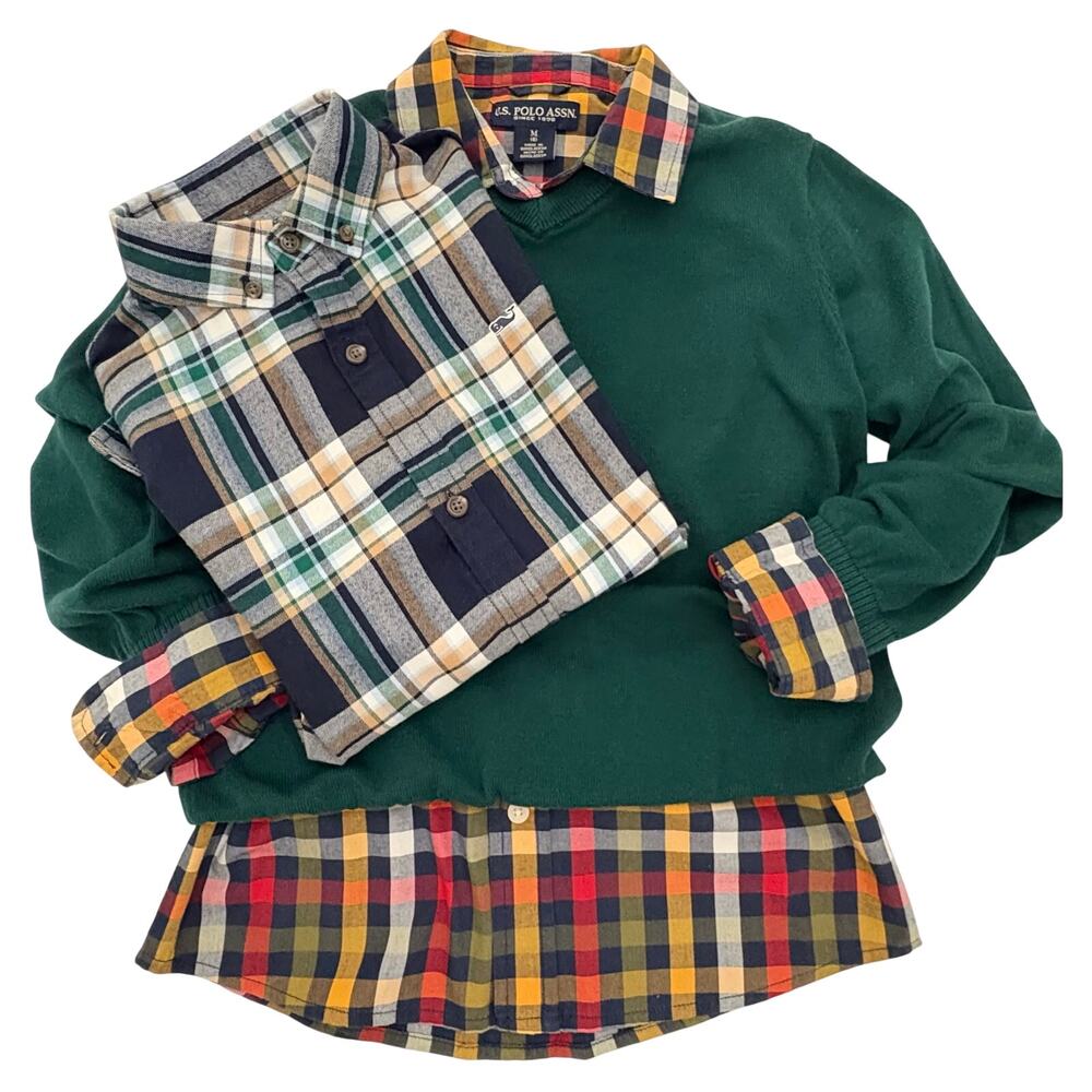 Lot of 3 Boys Shirts Sz. 8 Childrens Place US Polo Assn. Vineyard Vines Preppy